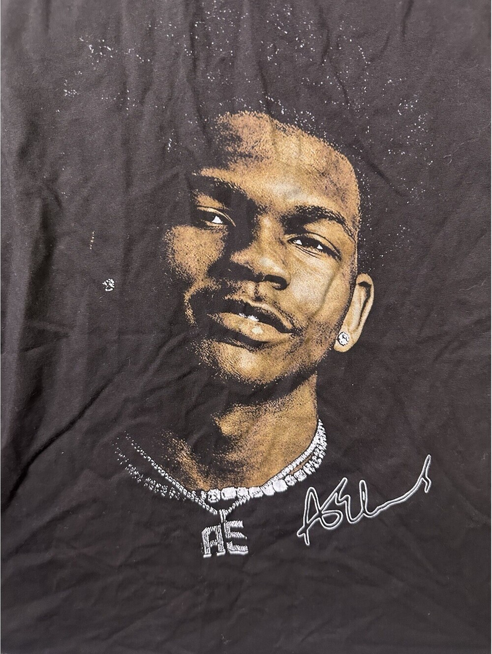 Anthony Edwards ICY #0001 T Shirt Large Black Minnesota Timberwolves NBA Graphic